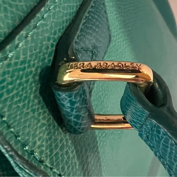 Vera Bradley Teal Pebbled Leather Tote - Picture 5 of 11
